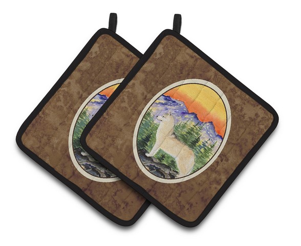Picture of Carolines Treasures SS8285PTHD Siberian Husky Pair of Pot Holders, 7.5 x 3 x 7.5 in.