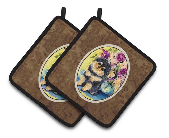 Picture of Carolines Treasures SS8290PTHD Pomeranian Pair of Pot Holders, 7.5 x 3 x 7.5 in.