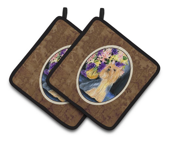 Picture of Carolines Treasures SS8293PTHD Silky Terrier Pair of Pot Holders, 7.5 x 3 x 7.5 in.