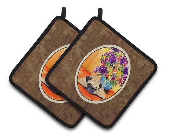 Picture of Carolines Treasures SS8294PTHD Pug Pair of Pot Holders, 7.5 x 3 x 7.5 in.