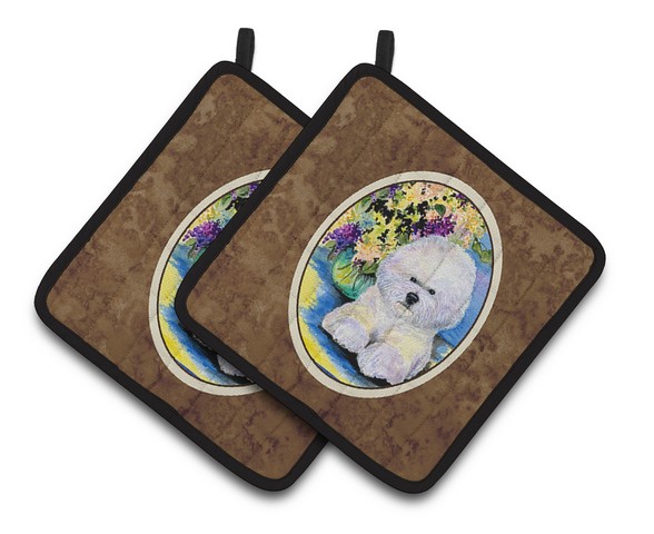 Picture of Carolines Treasures SS8295PTHD Bichon Frise Pair of Pot Holders, 7.5 x 3 x 7.5 in.