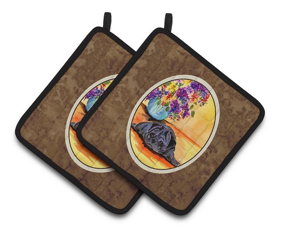 Picture of Carolines Treasures SS8298PTHD Pug Pair of Pot Holders, 7.5 x 3 x 7.5 in.