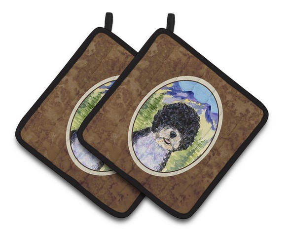 Picture of Carolines Treasures SS8303PTHD Portuguese Water Dog Pair of Pot Holders, 7.5 x 3 x 7.5 in.