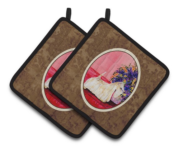 Picture of Carolines Treasures SS8306PTHD Scottish Terrier Pair of Pot Holders, 7.5 x 3 x 7.5 in.