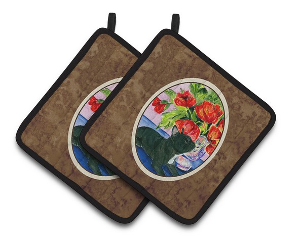 Picture of Carolines Treasures SS8308PTHD French Bulldog Pair of Pot Holders, 7.5 x 3 x 7.5 in.