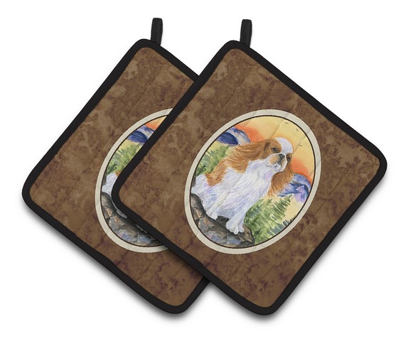 Picture of Carolines Treasures SS8311PTHD English Toy Spaniel Pair of Pot Holders, 7.5 x 3 x 7.5 in.