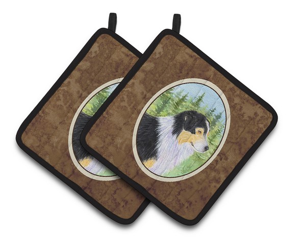Picture of Carolines Treasures SS8316PTHD Australian Shepherd Pair of Pot Holders, 7.5 x 3 x 7.5 in.