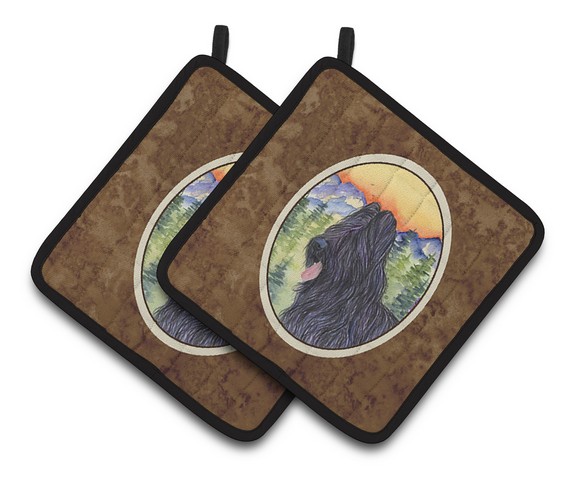 Picture of Carolines Treasures SS8319PTHD Briard Pair of Pot Holders, 7.5 x 3 x 7.5 in.