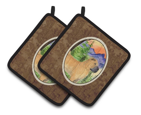Picture of Carolines Treasures SS8324PTHD Shar Pei Pair of Pot Holders, 7.5 x 3 x 7.5 in.