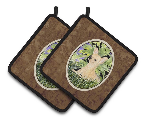 Picture of Carolines Treasures SS8325PTHD Chihuahua Pair of Pot Holders, 7.5 x 3 x 7.5 in.