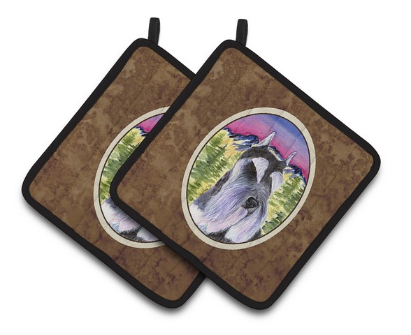 Picture of Carolines Treasures SS8340PTHD Schnauzer Pair of Pot Holders, 7.5 x 3 x 7.5 in.