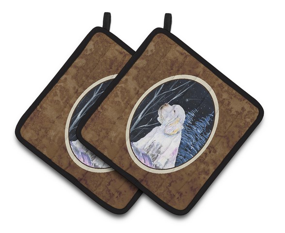 Picture of Carolines Treasures SS8346PTHD Clumber Spaniel Pair of Pot Holders, 7.5 x 3 x 7.5 in.