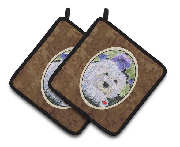 Picture of Carolines Treasures SS8349PTHD Coton De Tulear Pair of Pot Holders, 7.5 x 3 x 7.5 in.