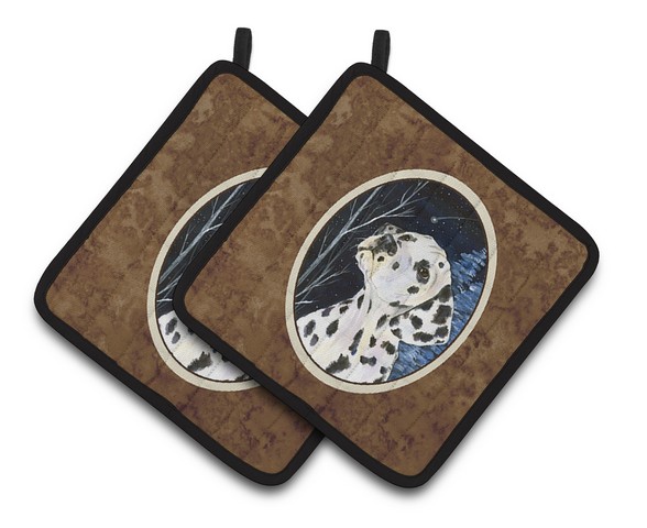 Picture of Carolines Treasures SS8370PTHD Starry Night Dalmatian Pair of Pot Holders, 7.5 x 3 x 7.5 in.