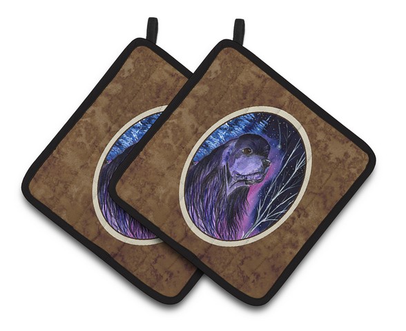 Picture of Carolines Treasures SS8385PTHD Starry Night Cocker Spaniel Pair of Pot Holders, 7.5 x 3 x 7.5 in.