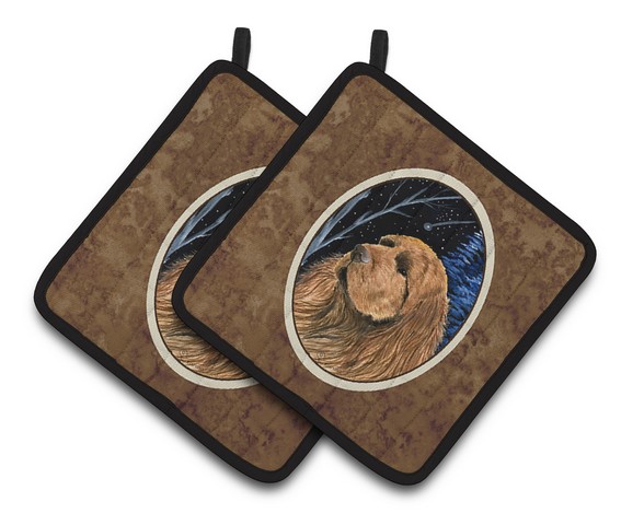 Picture of Carolines Treasures SS8391PTHD Starry Night Sussex Spaniel Pair of Pot Holders, 7.5 x 3 x 7.5 in.