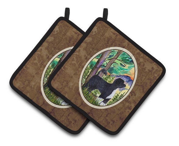Picture of Carolines Treasures SS8429PTHD Portuguese Water Dog Pair of Pot Holders, 7.5 x 3 x 7.5 in.