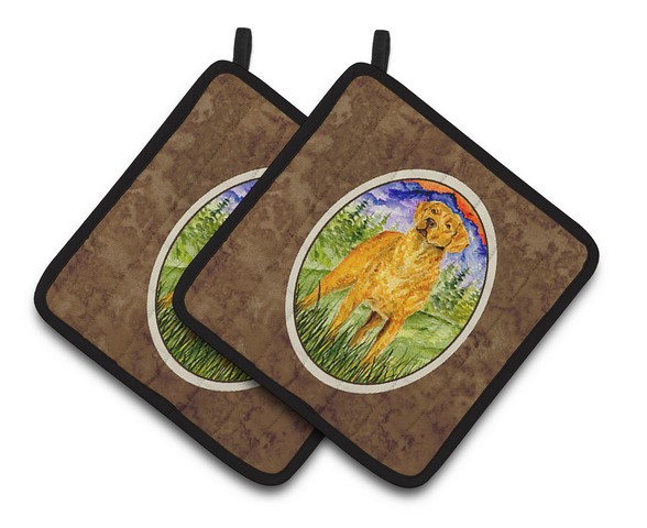 Picture of Carolines Treasures SS8449PTHD Chesapeake Bay Retriever Pair of Pot Holders, 7.5 x 3 x 7.5 in.