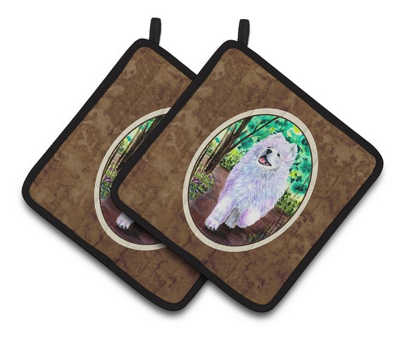 Picture of Carolines Treasures SS8458PTHD Samoyed Pair of Pot Holders, 7.5 x 3 x 7.5 in.