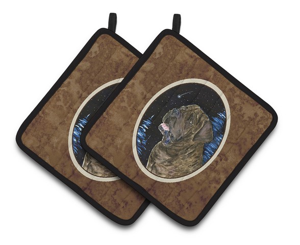 Picture of Carolines Treasures SS8463PTHD Starry Night Mastiff Pair of Pot Holders, 7.5 x 3 x 7.5 in.