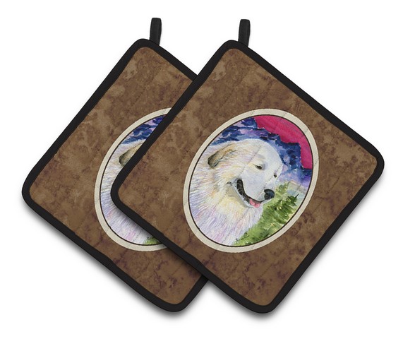 Picture of Carolines Treasures SS8473PTHD Great Pyrenees Pair of Pot Holders, 7.5 x 3 x 7.5 in.
