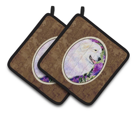 Picture of Carolines Treasures SS8474PTHD Great Pyrenees Pair of Pot Holders, 7.5 x 3 x 7.5 in.