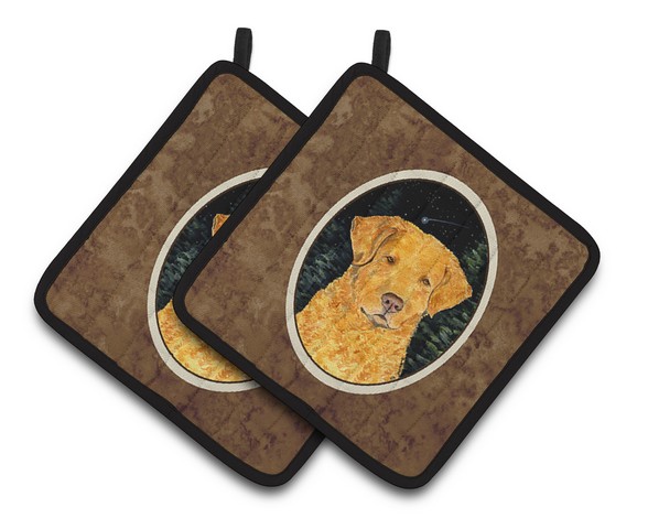 Picture of Carolines Treasures SS8487PTHD Starry Night Chesapeake Bay Retriever Pair of Pot Holders, 7.5 x 3 x 7.5 in.