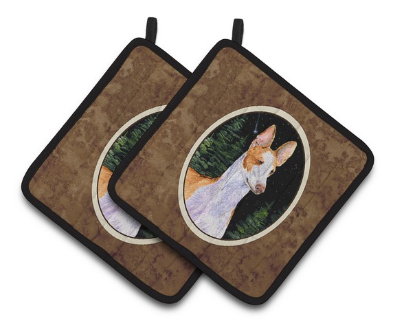 Picture of Carolines Treasures SS8495PTHD Starry Night Ibizan Hound Pair of Pot Holders, 7.5 x 3 x 7.5 in.