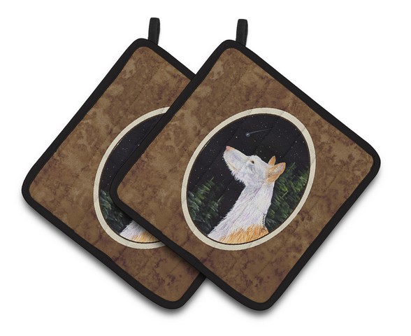 Picture of Carolines Treasures SS8499PTHD Starry Night Ibizan Hound Pair of Pot Holders, 7.5 x 3 x 7.5 in.