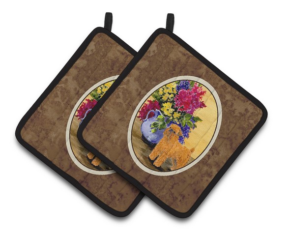 Picture of Carolines Treasures SS8543PTHD Brussels Griffon Pair of Pot Holders, 7.5 x 3 x 7.5 in.