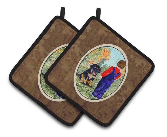 Picture of Carolines Treasures SS8548PTHD Tibetan Mastiff Pair of Pot Holders, 7.5 x 3 x 7.5 in.