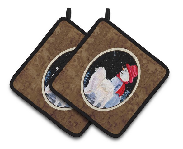 Picture of Carolines Treasures SS8572PTHD Samoyed Pair of Pot Holders, 7.5 x 3 x 7.5 in.