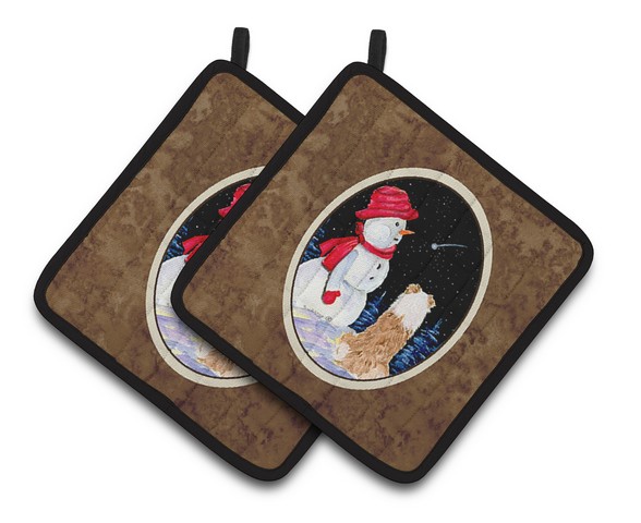 Picture of Carolines Treasures SS8573PTHD Australian Shepherd Pair of Pot Holders, 7.5 x 3 x 7.5 in.