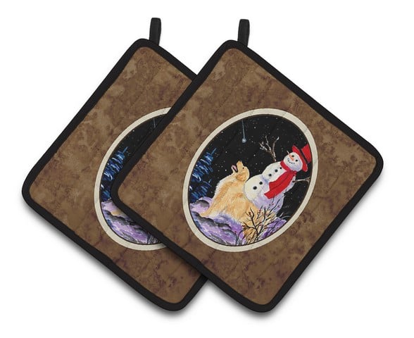 Picture of Carolines Treasures SS8579PTHD Golden Retriever Pair of Pot Holders, 7.5 x 3 x 7.5 in.