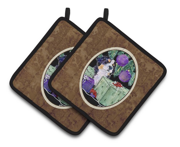 Picture of Carolines Treasures SS8582PTHD Bernese Mountain Dog Pair of Pot Holders, 7.5 x 3 x 7.5 in.