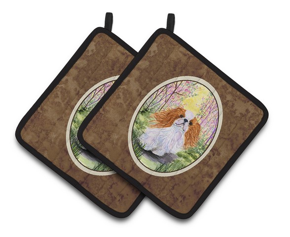 Picture of Carolines Treasures SS8613PTHD English Toy Spaniel Pair of Pot Holders, 7.5 x 3 x 7.5 in.