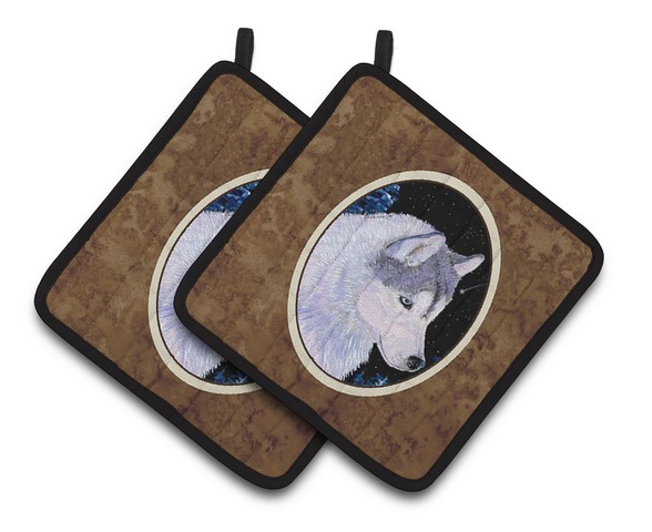 Picture of Carolines Treasures SS8617PTHD Siberian Husky Pair of Pot Holders, 7.5 x 3 x 7.5 in.