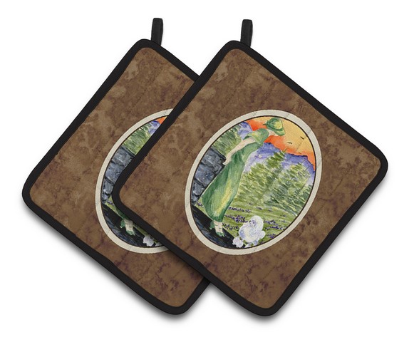 Picture of Carolines Treasures SS8618PTHD Poodle Pair of Pot Holders, 7.5 x 3 x 7.5 in.