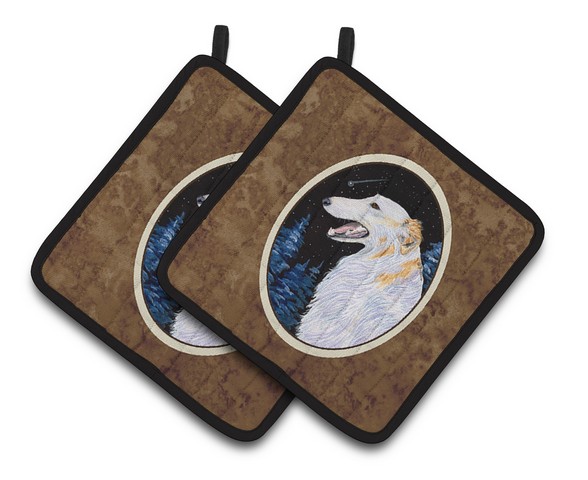 Picture of Carolines Treasures SS8626PTHD Borzoi Pair of Pot Holders, 7.5 x 3 x 7.5 in.