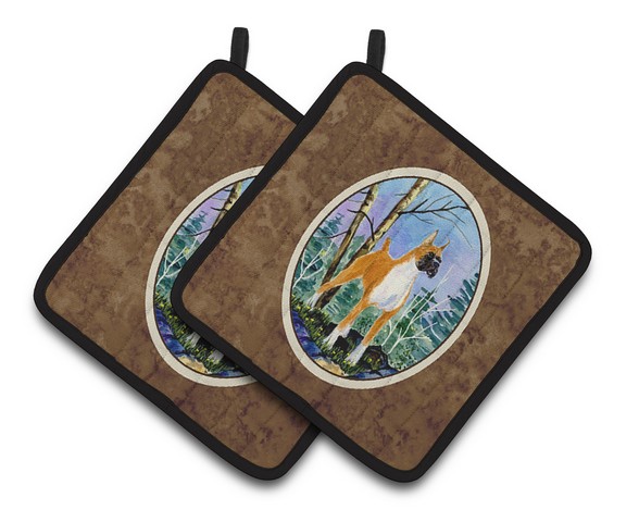 Picture of Carolines Treasures SS8650PTHD Boxer Pair of Pot Holders, 7.5 x 3 x 7.5 in.