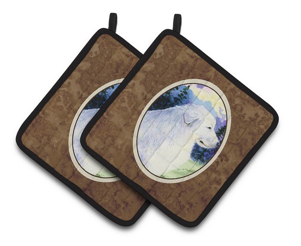 Picture of Carolines Treasures SS8980PTHD Great Pyrenees Pair of Pot Holders, 7.5 x 3 x 7.5 in.