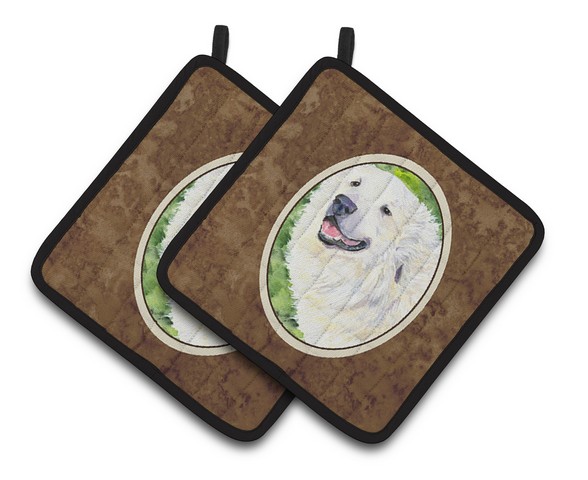 Picture of Carolines Treasures SS8981PTHD Great Pyrenees Pair of Pot Holders, 7.5 x 3 x 7.5 in.