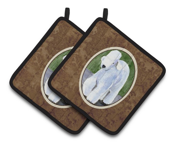 Picture of Carolines Treasures SS8683PTHD Bedlington Terrier Pair of Pot Holders, 7.5 x 3 x 7.5 in.