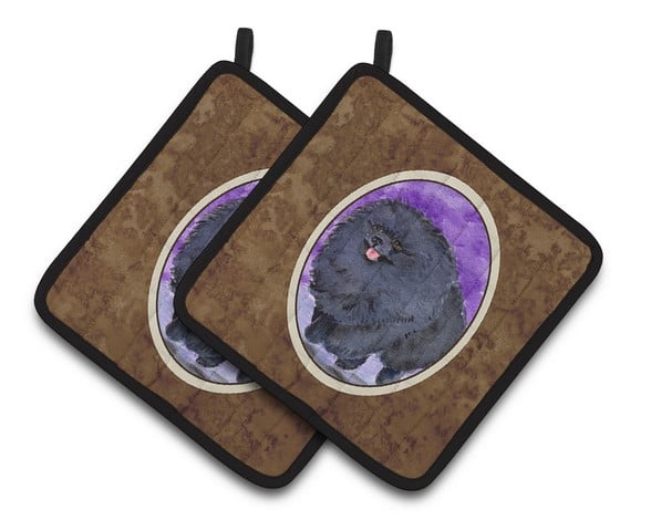 Picture of Carolines Treasures SS8686PTHD Pomeranian Pair of Pot Holders, 7.5 x 3 x 7.5 in.