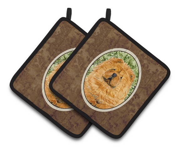 Picture of Carolines Treasures SS8709PTHD Chow Chow Pair of Pot Holders, 7.5 x 3 x 7.5 in.
