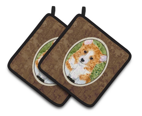 Picture of Carolines Treasures SS8710PTHD Corgi Pair of Pot Holders, 7.5 x 3 x 7.5 in.