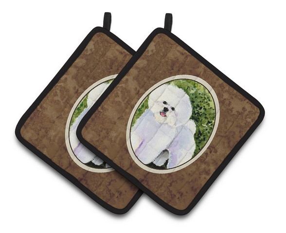 Picture of Carolines Treasures SS8712PTHD Bichon Frise Pair of Pot Holders, 7.5 x 3 x 7.5 in.