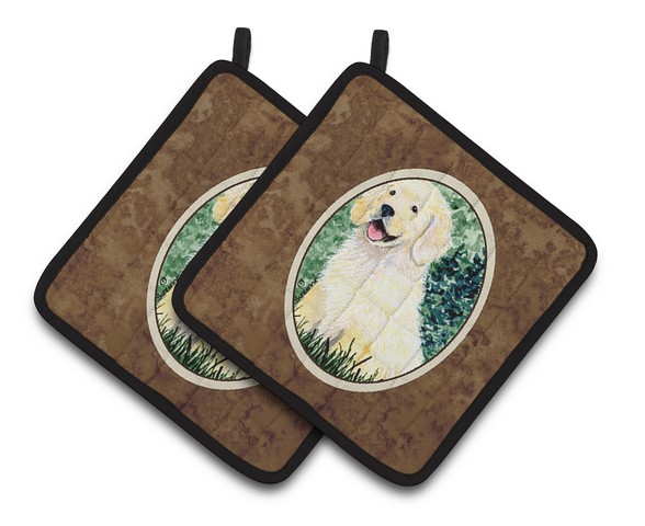 Picture of Carolines Treasures SS8739PTHD Golden Retriever Pair of Pot Holders, 7.5 x 3 x 7.5 in.