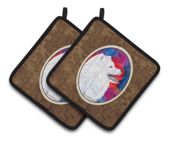 Picture of Carolines Treasures SS8752PTHD Samoyed Pair of Pot Holders, 7.5 x 3 x 7.5 in.