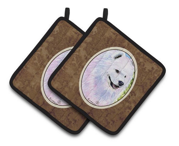 Picture of Carolines Treasures SS8755PTHD Samoyed Pair of Pot Holders, 7.5 x 3 x 7.5 in.